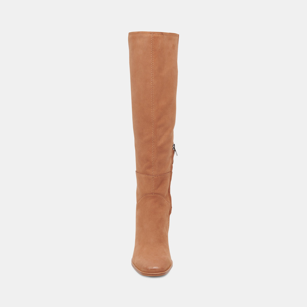 FYNN Wide Calf Boots Brown Nubuck  Brown Nubuck Knee-High Boots – Dolce  Vita