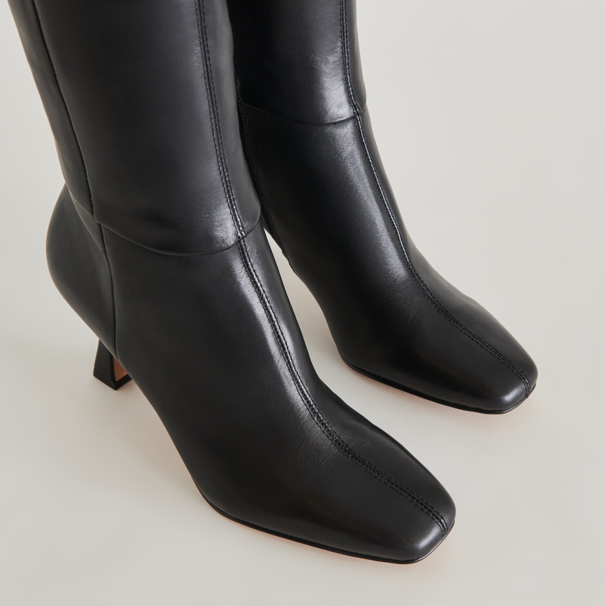 black wide calf dress boots RF ROOM OF FASHION Women's Block Heel Knee High (BLACK PU, Size 6) GYRA EXTRA WIDE CALF BOOTS