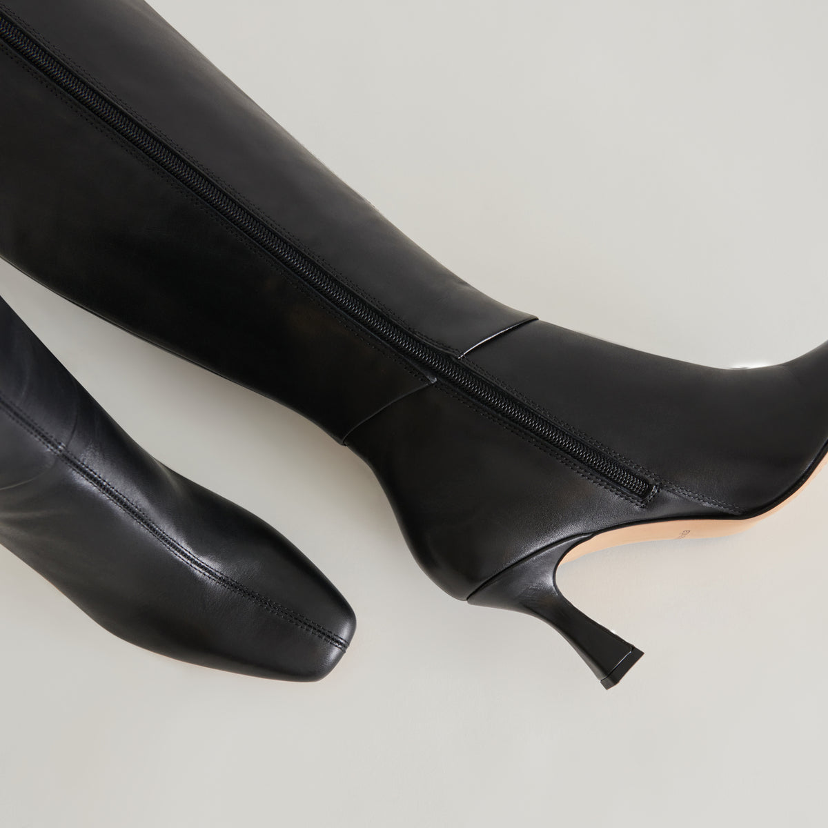 Gyra Wide Calf Black Leather Boots | Black Knee-High Wide Calf Boots ...