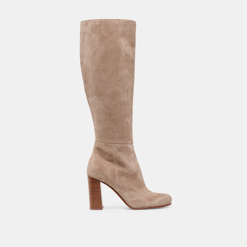 HUDSIN WIDE CALF BOOTS MAHOGANY SUEDE