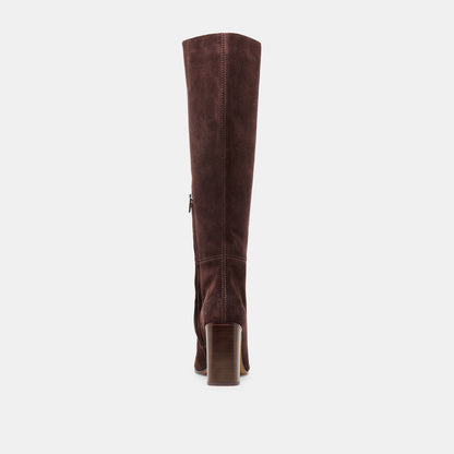 HUDSIN WIDE CALF BOOTS MAHOGANY SUEDE