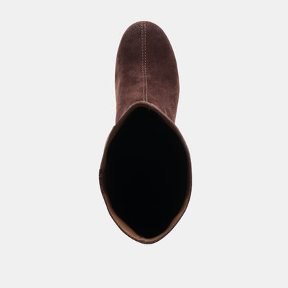 HUDSIN WIDE CALF BOOTS MAHOGANY SUEDE