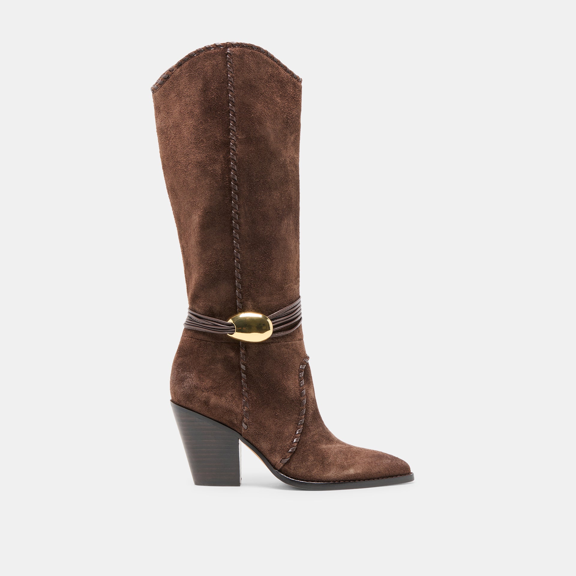 Jody Dk Brown Suede Wide Calf Boots Dolce Vita