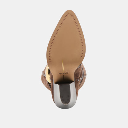 JODY WIDE CALF BOOTS DK BROWN SUEDE