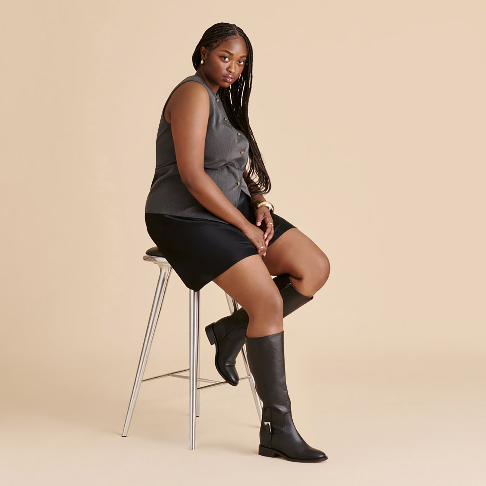 KILIAN H2O WIDE CALF BOOTS BLACK LEATHER