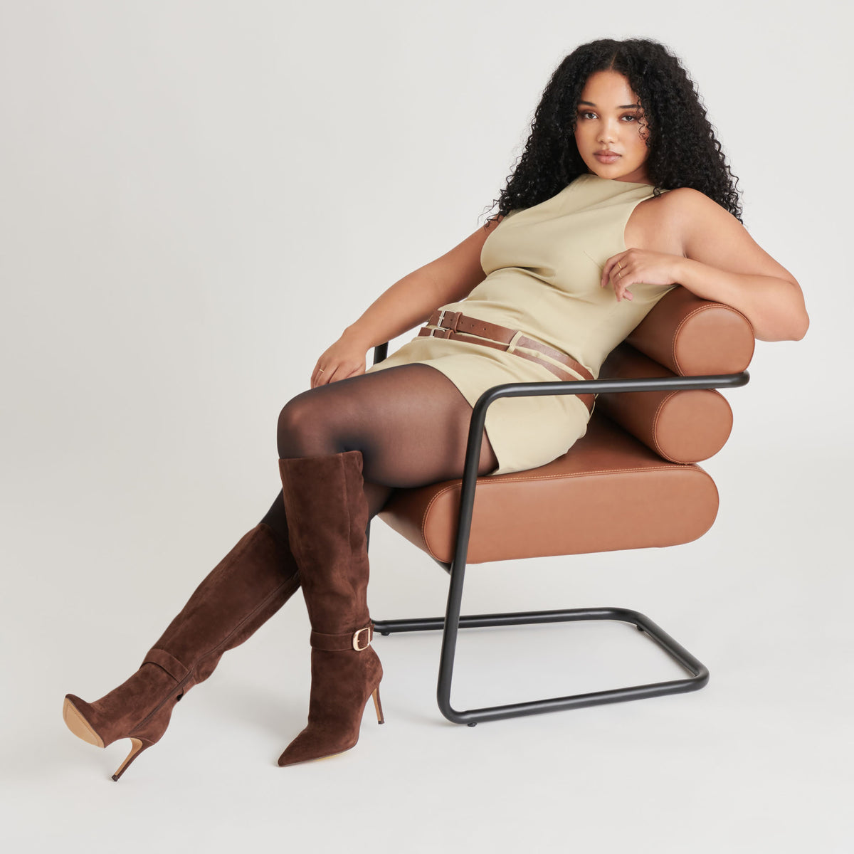 wide calf brown dress boots KINZY Dk Suede Knee-High Stiletto Riding boots Funny Best Man Crashes published_date:2025-06-18T22:44:52Z calf boots add timeless Color:Peach Fizz