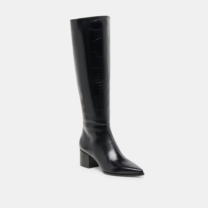 KIRSON WIDE CALF BOOTS BLACK LEATHER