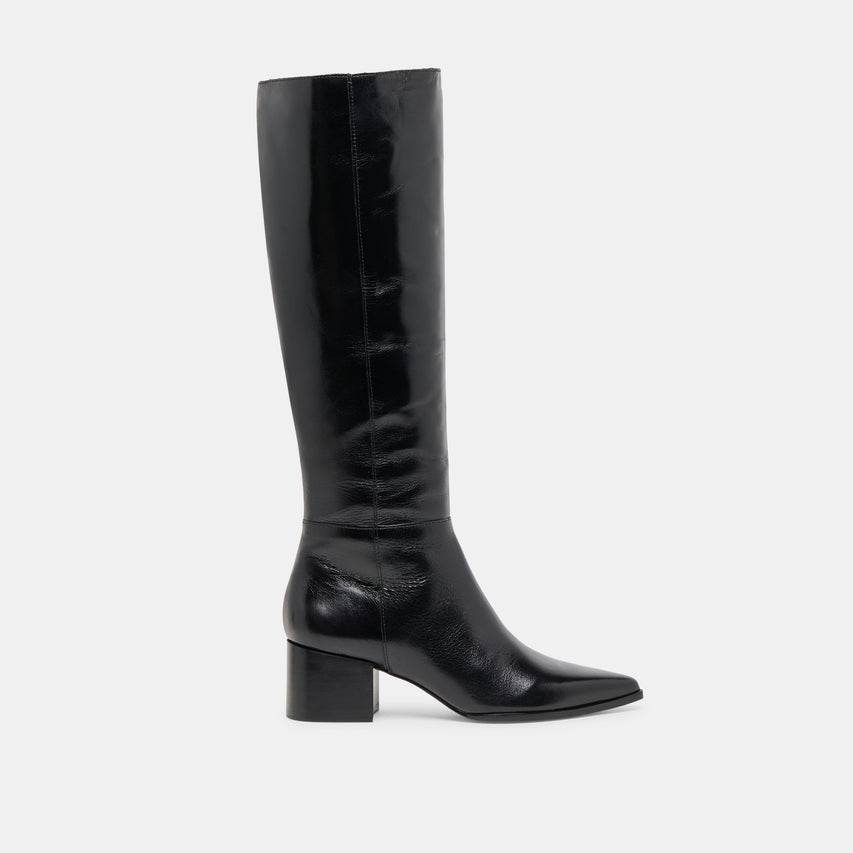 KIRSON WIDE CALF BOOTS BLACK LEATHER