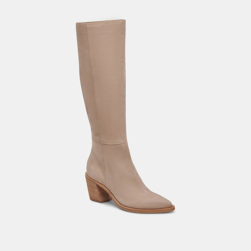 KRISTY BOOTS TAUPE LEATHER - image 2