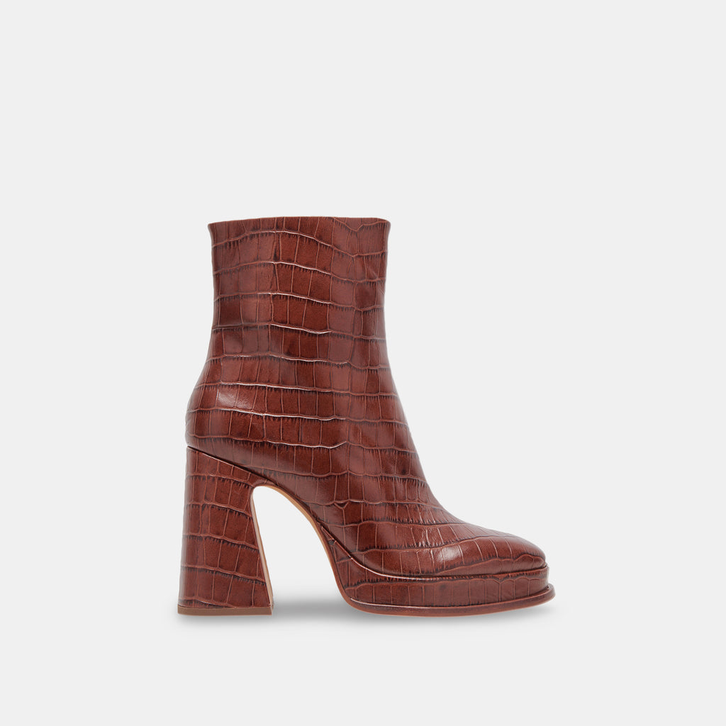 LOCHLY BOOTS WALNUT EMBOSSED LEATHER - image 1