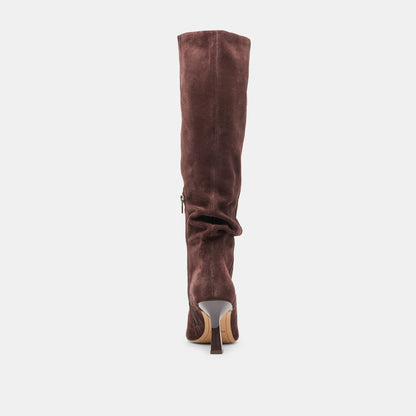 LOUSA WIDE CALF BOOTS MAHOGANY SUEDE