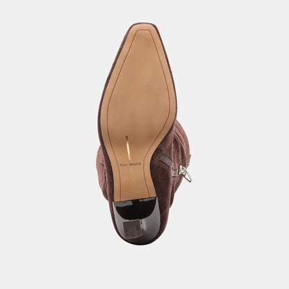 LOUSA WIDE CALF BOOTS MAHOGANY SUEDE