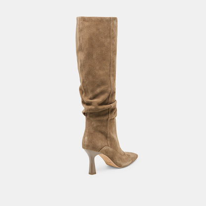 LOUSA WIDE CALF BOOTS OLIVE SUEDE