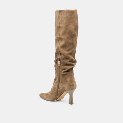 LOUSA WIDE CALF BOOTS OLIVE SUEDE