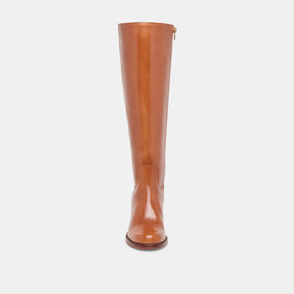 LUCYLE WIDE CALF BOOTS TAN LEATHER