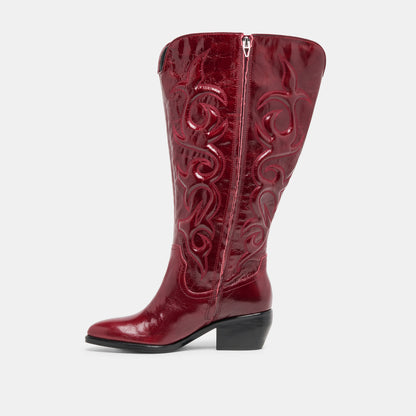 MIRLA EXTRA WIDE CALF BOOTS OXBLOOD LEATHER