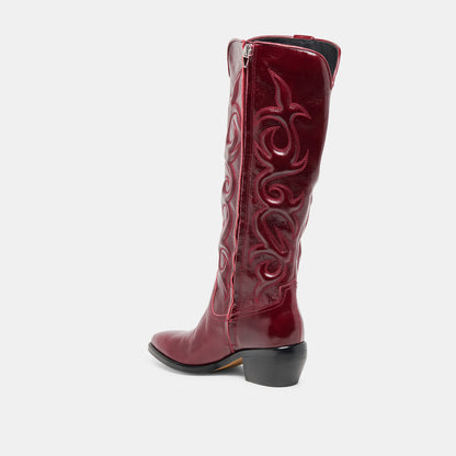 MIRLA WIDE CALF BOOTS OXBLOOD LEATHER