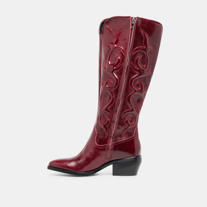MIRLA WIDE CALF BOOTS OXBLOOD LEATHER