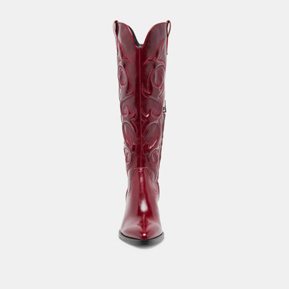 MIRLA WIDE CALF BOOTS OXBLOOD LEATHER