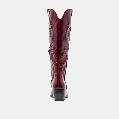 MIRLA WIDE CALF BOOTS OXBLOOD LEATHER