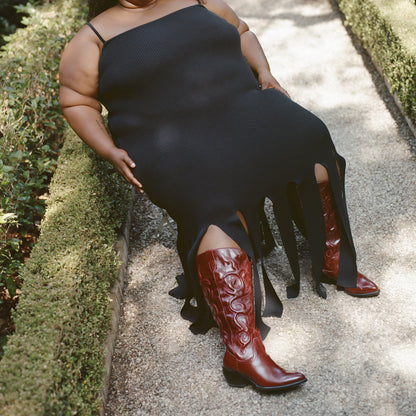 MIRLA EXTRA WIDE CALF BOOTS OXBLOOD LEATHER