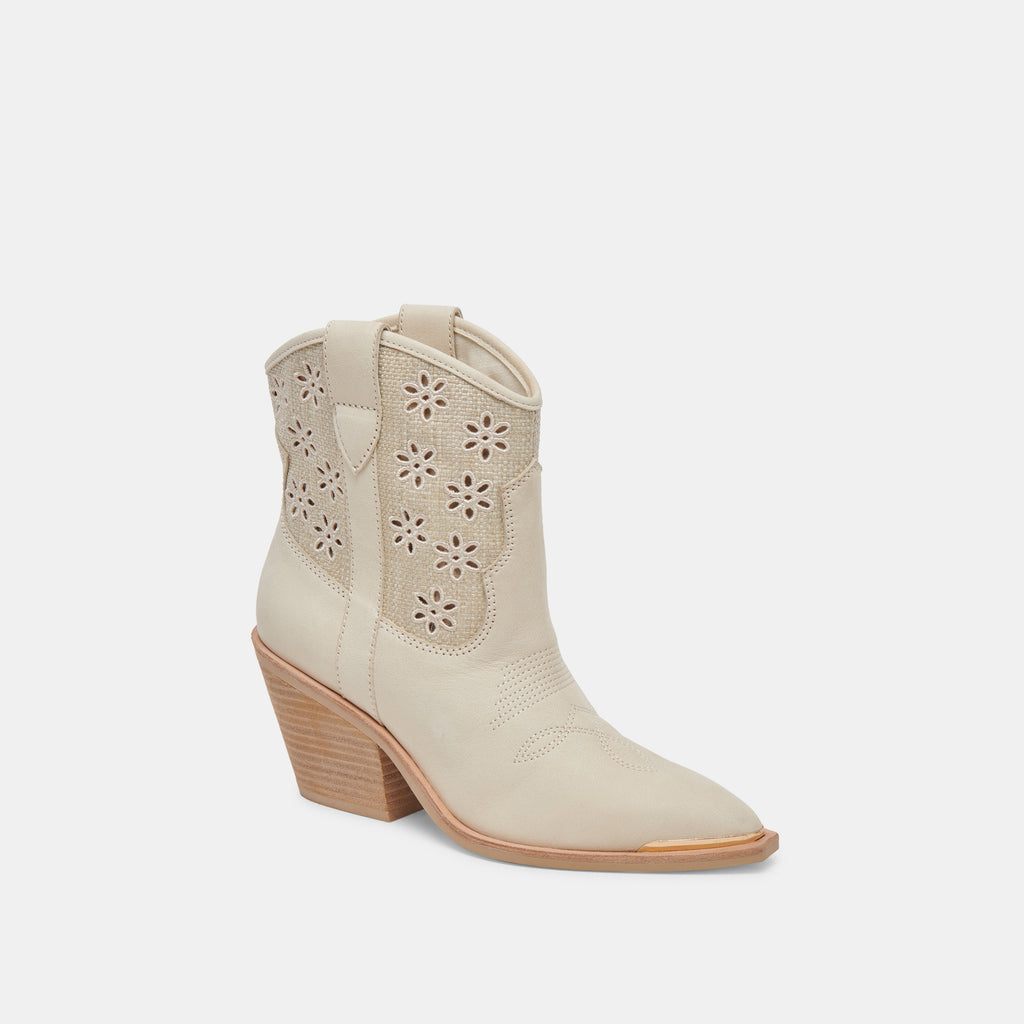 NASHE BOOTIES OATMEAL FLORAL EYELET - image 3