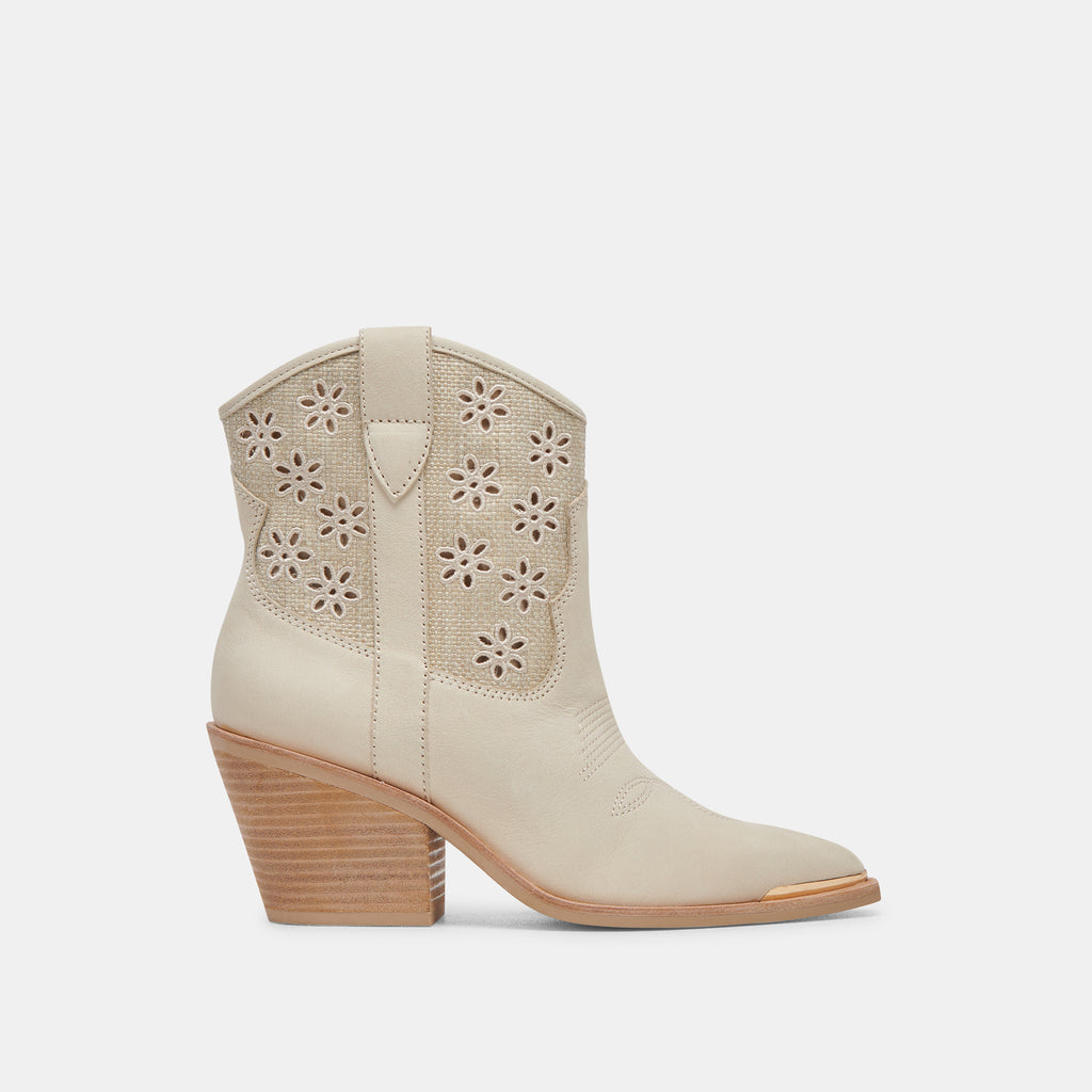 NASHE BOOTIES OATMEAL FLORAL EYELET - image 1