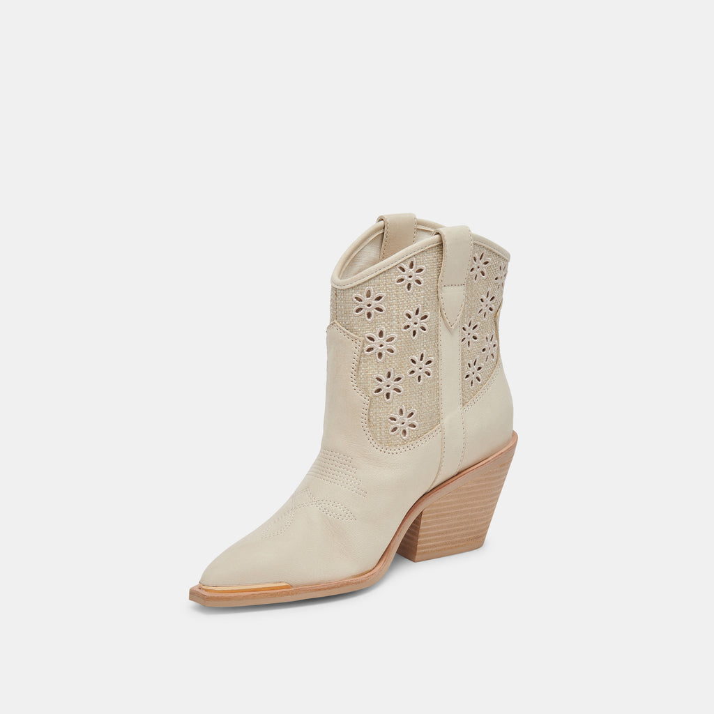 NASHE BOOTIES OATMEAL FLORAL EYELET - image 7