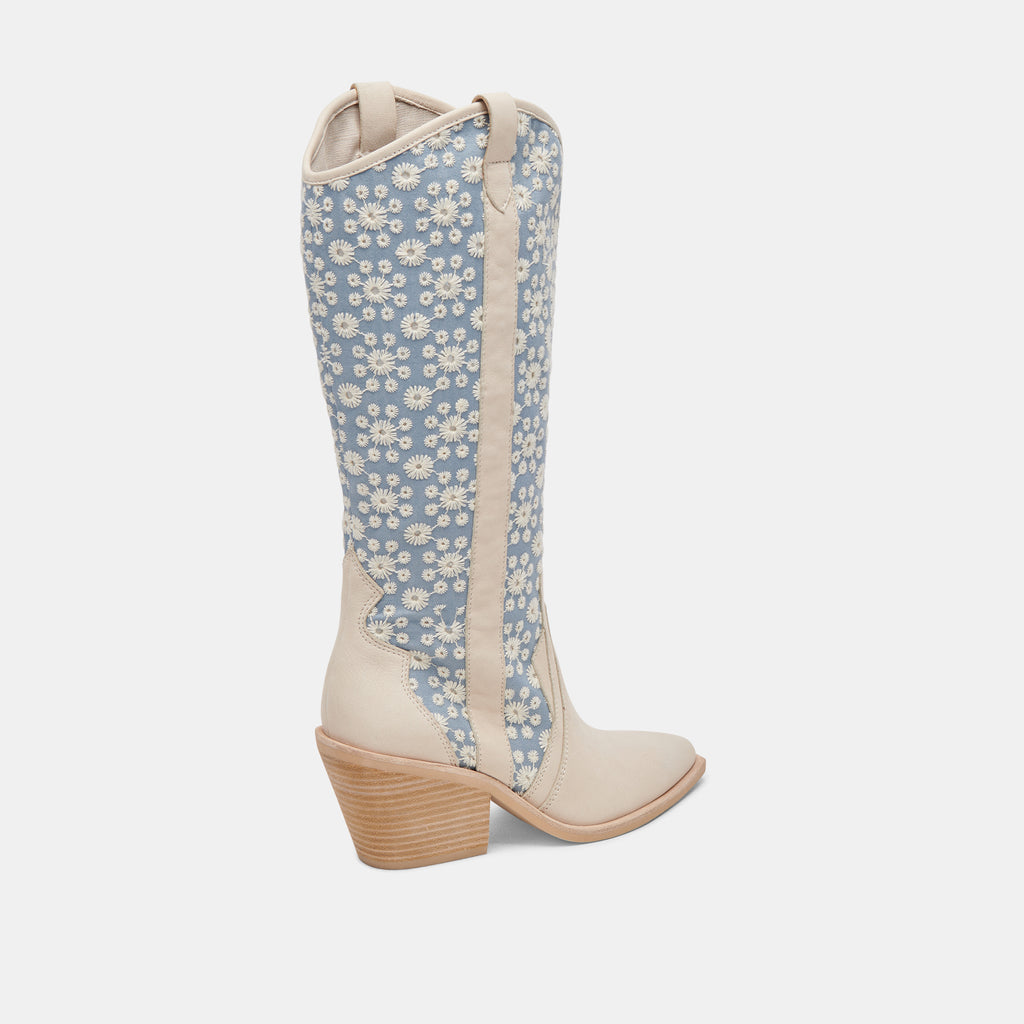 NAVENE BOOTS BLUE FLORAL FABRIC - image 5