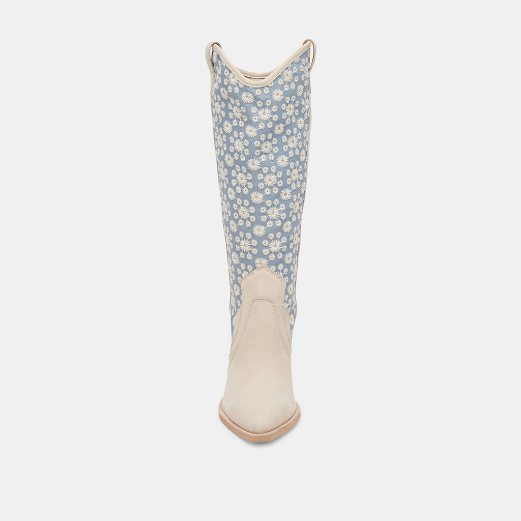 NAVENE BOOTS BLUE FLORAL FABRIC - image 6