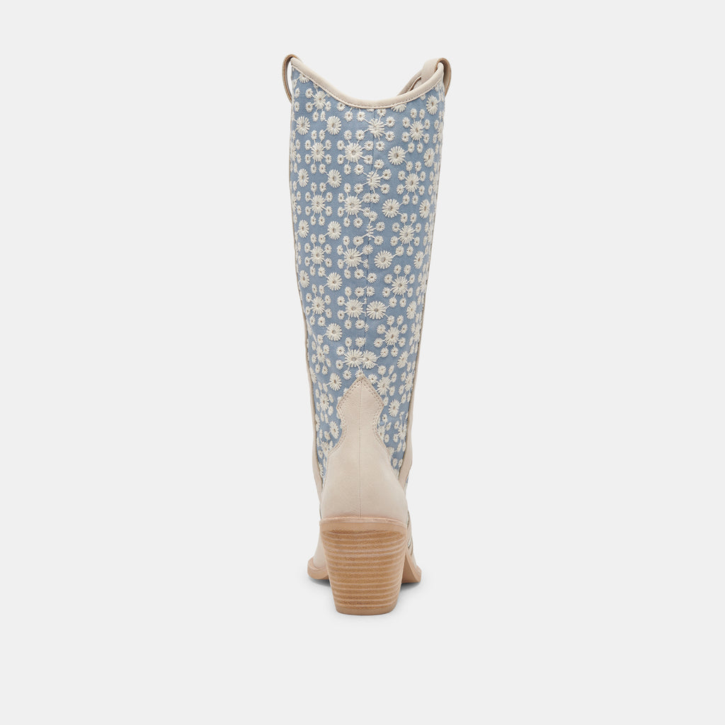 NAVENE BOOTS BLUE FLORAL FABRIC - image 7