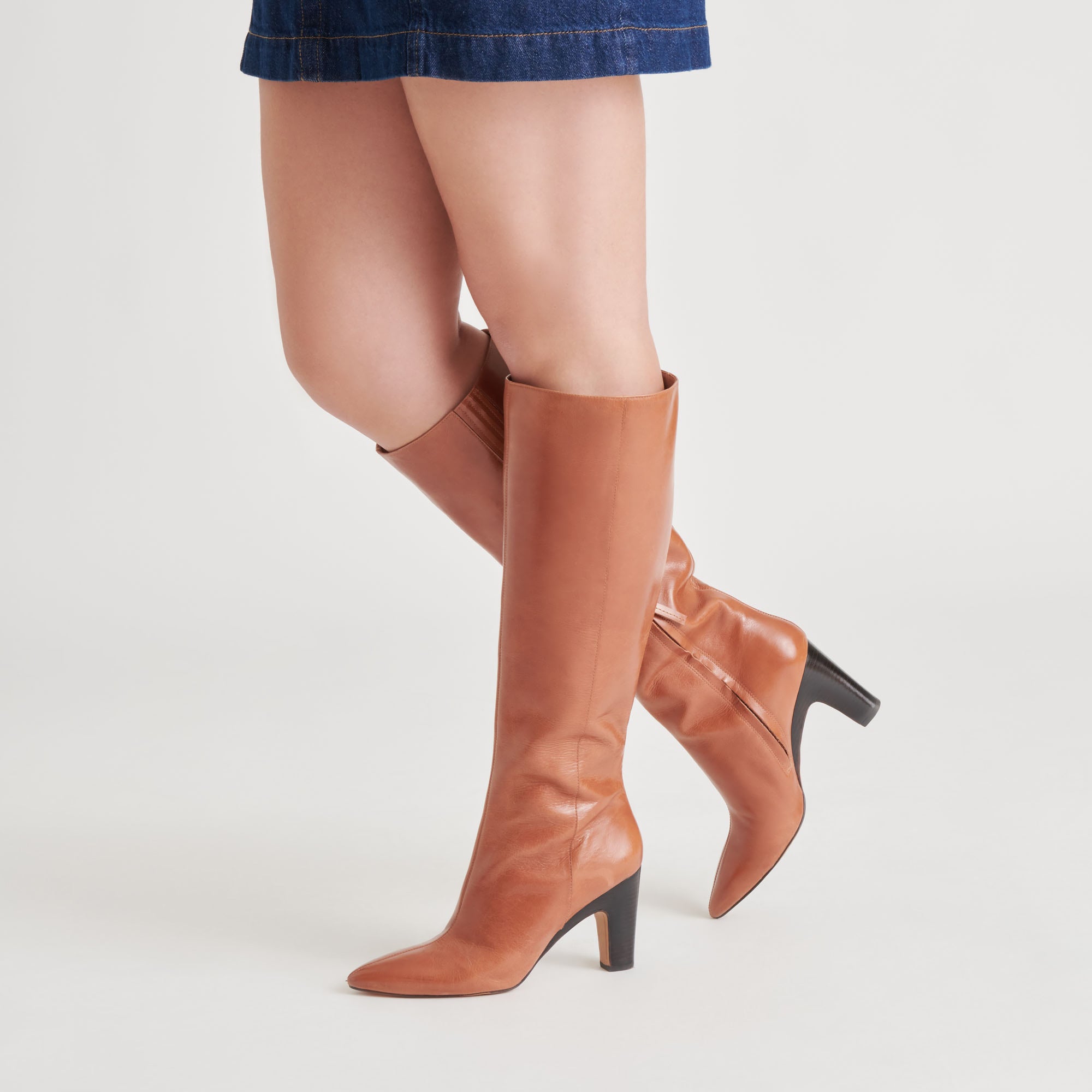 Dolce Vita Cognac Heel Boots Dolce Vita Cognac Knee High Leather