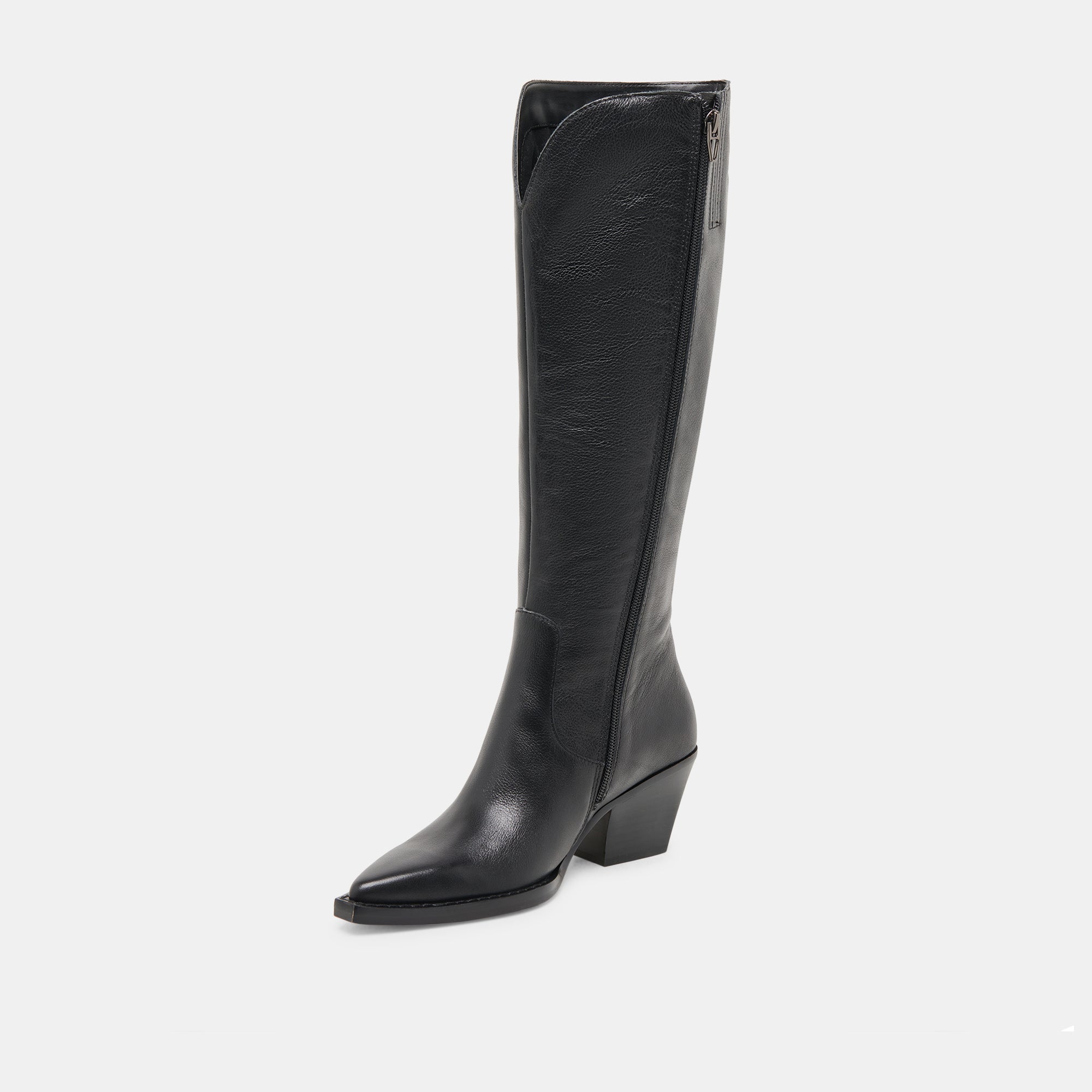 Dolce Vita Black Leather Wide Calf Knee High Boots Wide Calf