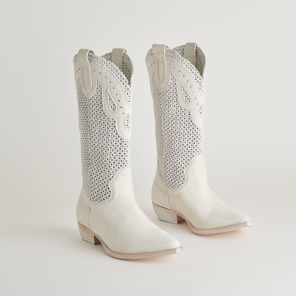 RANCH BOOTS IVORY LEATHER - image 1