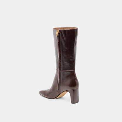 RIGGS WIDE CALF BOOTS CHOCOLATE LEATHER