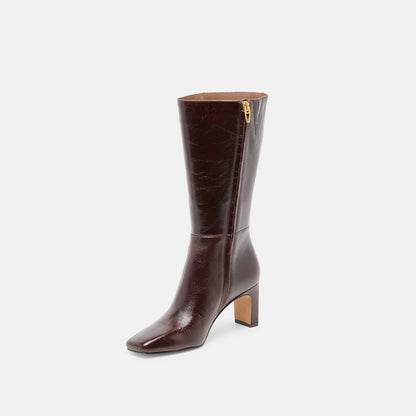 RIGGS WIDE CALF BOOTS CHOCOLATE LEATHER