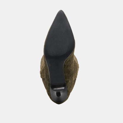 ROXLA BOOTS OLIVE CROCO EMBOSSED LEATHER