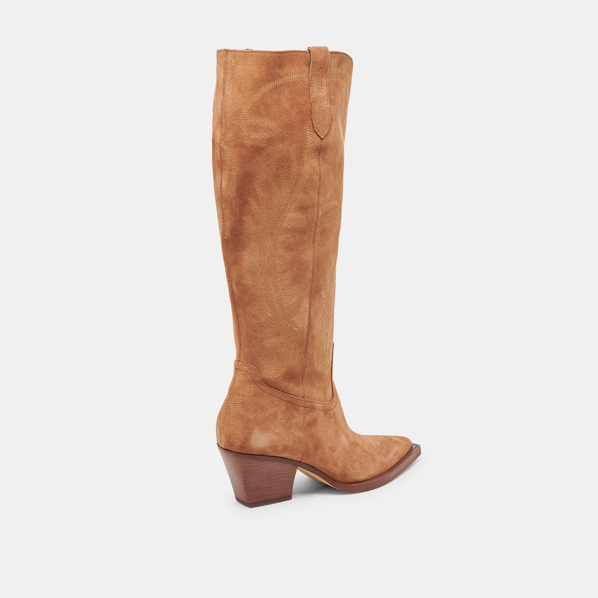 RYATT WIDE CALF BOOTS PECAN SUEDE – Dolce Vita