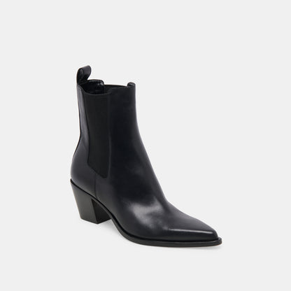 Chelsea Boots Front Pointy Toe Booties Pointed Flat Boots Leather