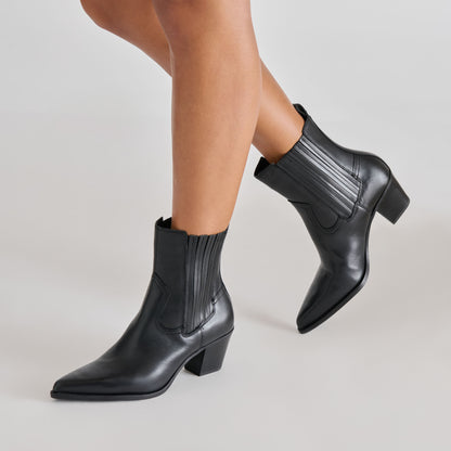 SLIM BOOTIES BLACK LEATHER
