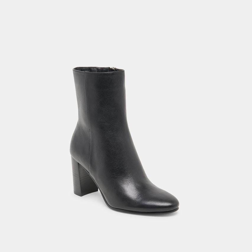 SUZY WIDE BOOTIES BLACK LEATHER
