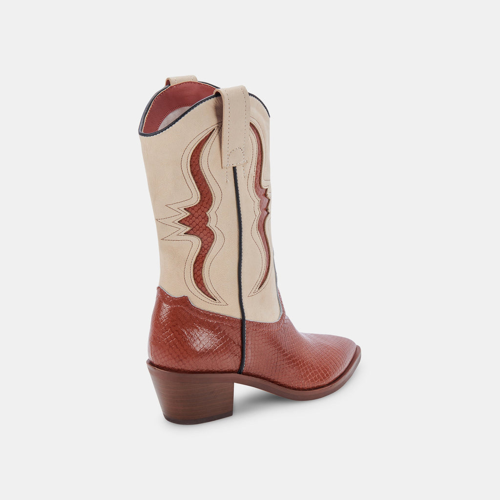 SUZZY BOOTS BROWN EMBOSSED LEATHER - re:vita - image 5