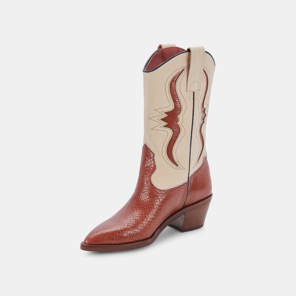 SUZZY BOOTS BROWN EMBOSSED LEATHER - re:vita - image 7