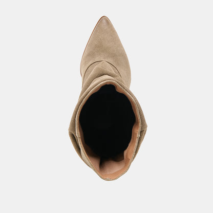 TALINA WIDE CALF BOOTS OLIVE SUEDE