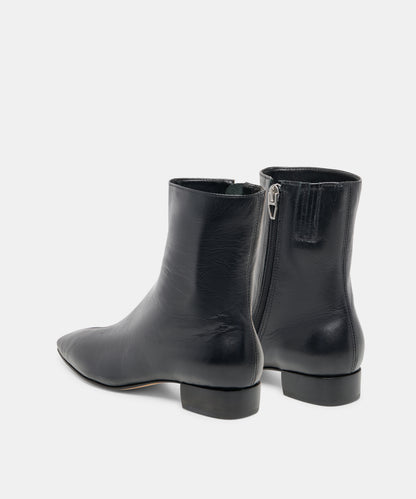 TARINE WIDE BOOTIES BLACK LEATHER