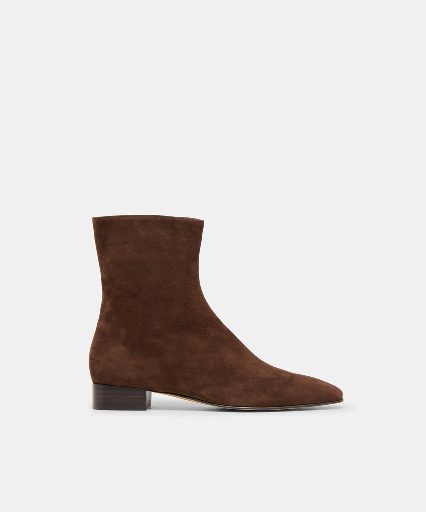 Tarine Dk Brown Nubuck Booties | Dolce Vita