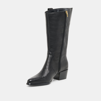 VERN WIDE CALF BOOTS BLACK LEATHER