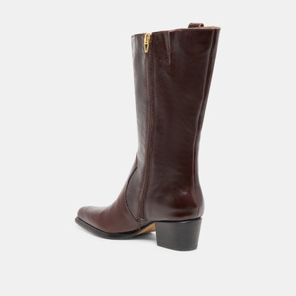 VERN WIDE CALF BOOTS CHOCOLATE LEATHER
