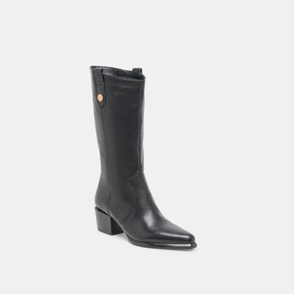 VERN WIDE CALF BOOTS BLACK LEATHER