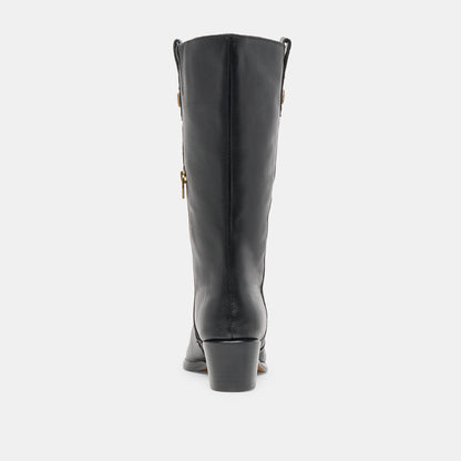 VERN WIDE CALF BOOTS BLACK LEATHER